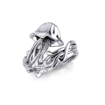 Jellyfish Silver Wrap Ring TRI1896 - Jewelry